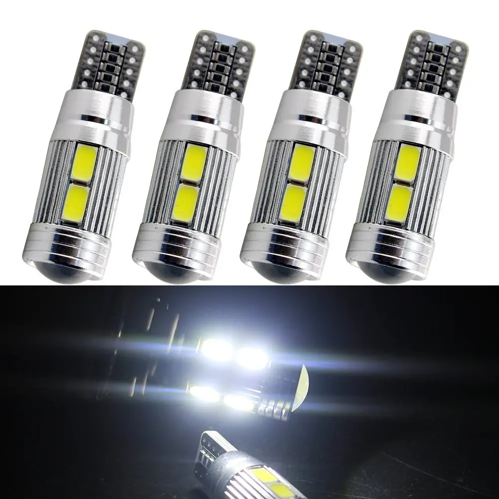 10xHiper Led T10 Meia Luz Pingo 10 Led Aluminio 5730 Chips Canbus par Setas no retrovisor,luz de placa, uz de Leitura teto......