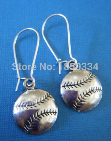 Wholesale 20Pair  Fashion Baseball Charms Dangle Earrings For Women With Gift Box DIY Findings Jewelry Z81