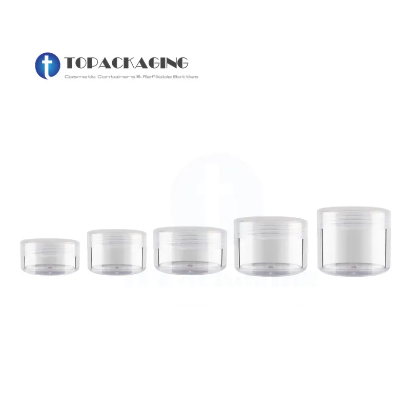 

3/5/10/15/20G Cream Jar Clear Plastic Makeup Pack Small Empty Cosmetic Container Sample Canister Facial Mask Refillable*100PCS