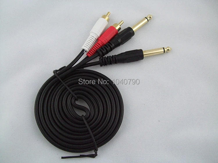 Double 6.5/6.3 turn double lotus double 6.35 turn 2 rca cable lines to the audio signal amplifier Signal lines 1.5M 4.8ft