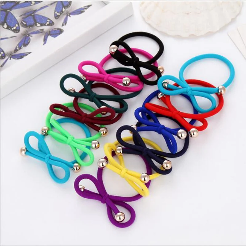 

Hair Accessories Pearl Elastic Rubber Bands Ring Headwear Girl Elastic Hair Band Ponytail Holder Scrunchy Rope 100pcs lot