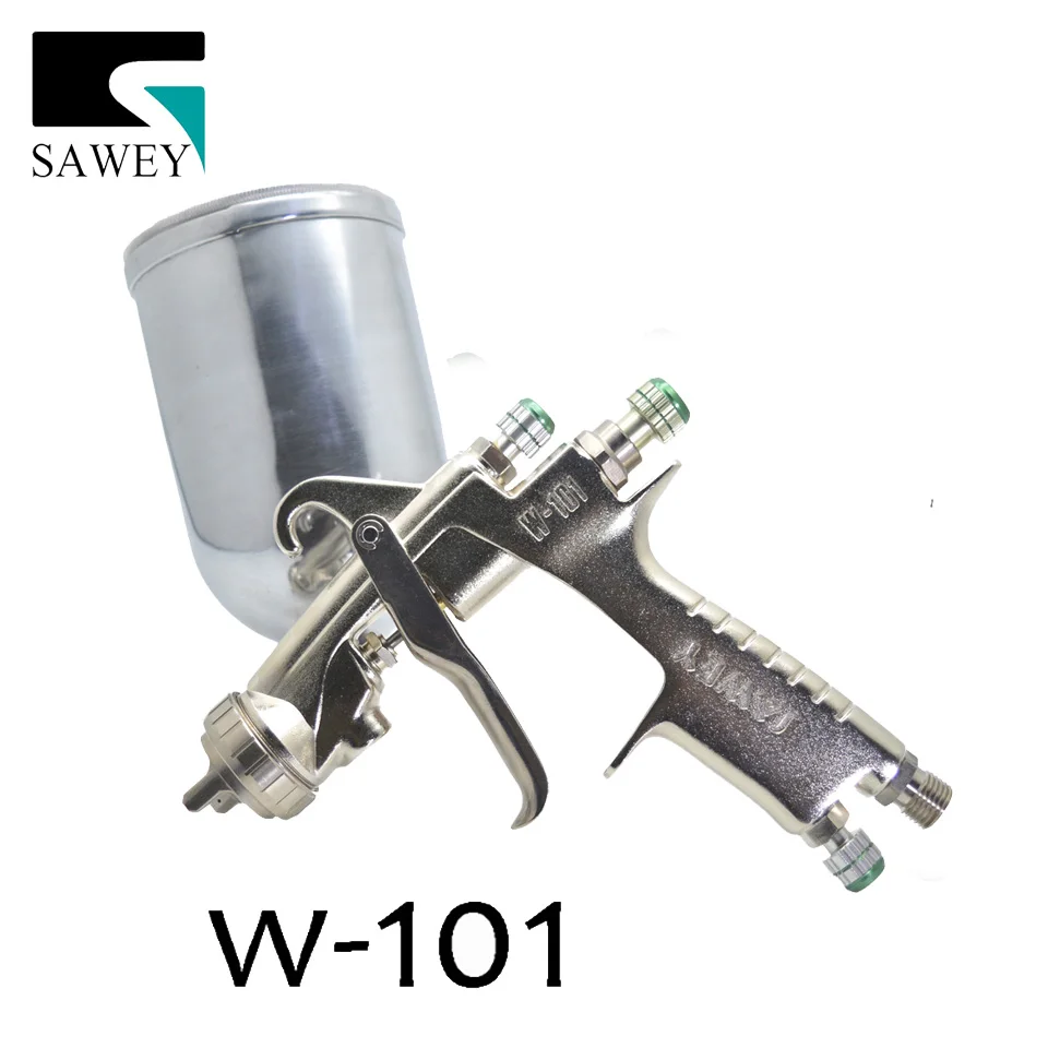 Sawey W-101 Verf Spuitpistool Gravity Feed Basecoat Spuit Pistool, 1.0/1.3/1.5/1.8Mm, gratis Verzending