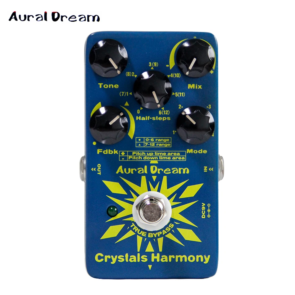 Aural Dream Crystals Harmony  Effects guitar pedal so as to produce two sounds on different time point 4 different models