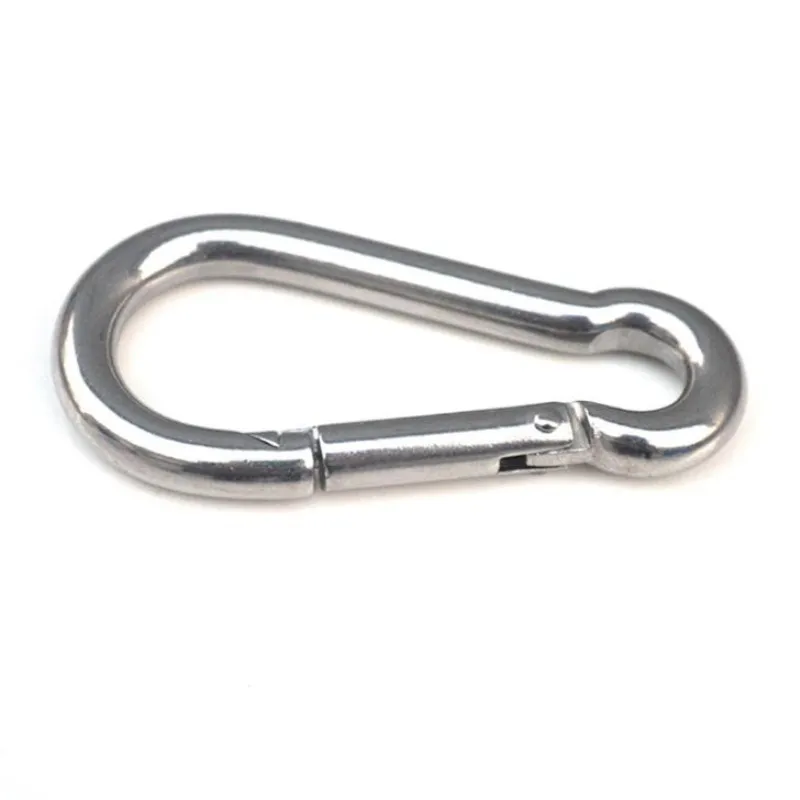 304 Stainless Steel Spring Carabiner Snap Hook Keychain Quick Link Lock Buckle M4-M7