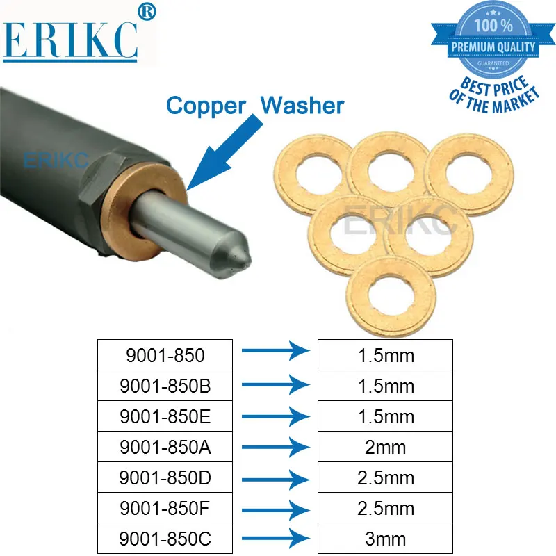 Erikc F00VC17503 9001-850E Injector Copper Rings Washer Shims Gaskets 9001-850A Heat Shield 9001-850D 9001-850F 9001-850C