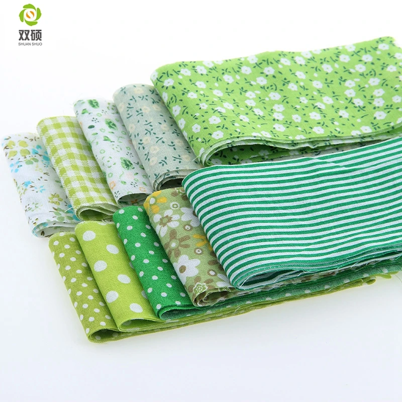 2016 New 10pcs Green color Royal  Theme 100% Cotton Fabric Strips Quilting Jelly Roll Patchwork Crafts For DIY Sewing Toys