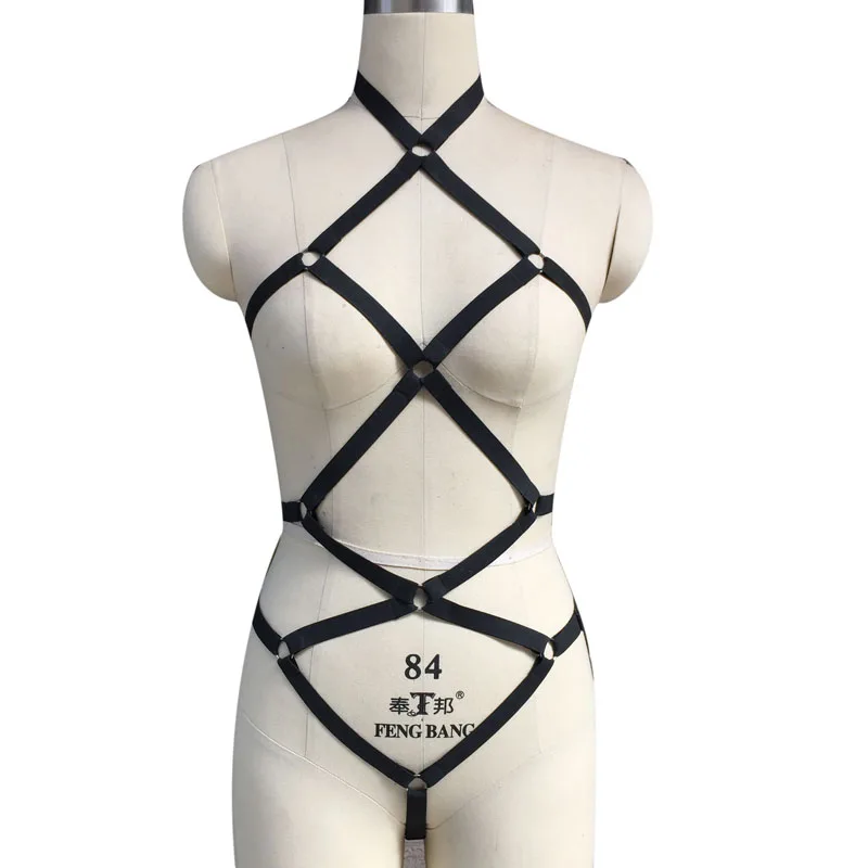 

Rave harness wear Sexy Cage bra Harness bondage body zentai suit gothic style cage harness Harajuku costume inspired Crop Top