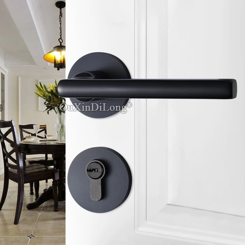 

Brand New European Mute Door Lock Set Interior Living Room Bedroom Bathroom Door Lock for 35~45mm Doors