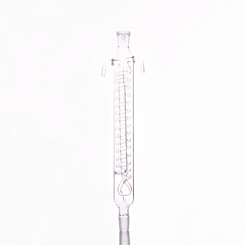 Imagem -02 - Condensador de Reflux da Cobra 400 mm Alta Capacidade Condensador de Reflux com Tubo Interno Enrolado Boca de Chão Padrão 24 29