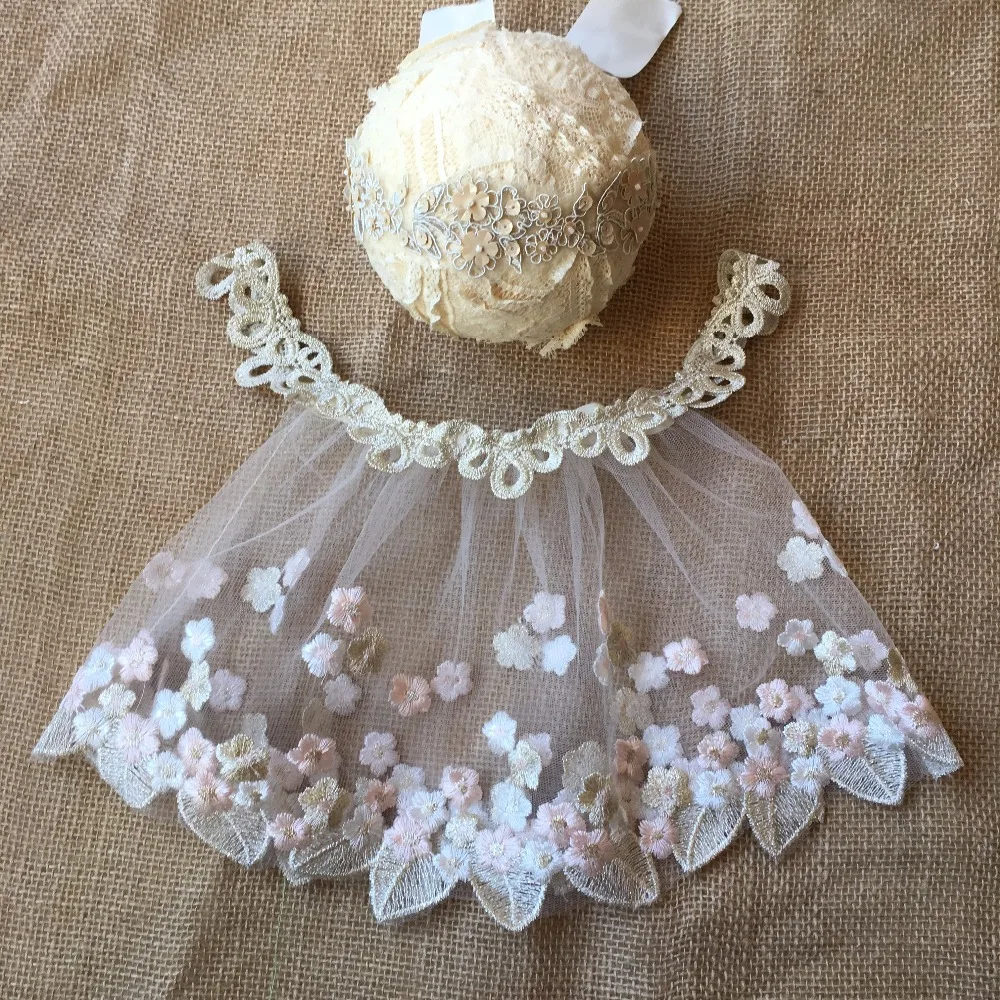 Romper & Headband Set Bebe Newborn Photography Props Photography Prop Clothes Newborn Girl Photo Prop Vintage Rompers