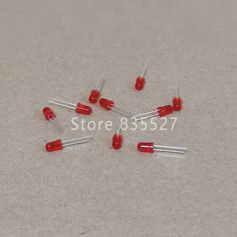 100 stks/partij F5 5mm Ronde LED in de kleur DIP Rood Turn Rode LED light emitting diode Voor DIY verlichting lamp kralen