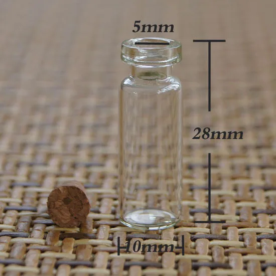 

factory - 500/lot 1ml Mini Glass Bottle with wood cork, sample vials.wishing bottle 10*28*05MM