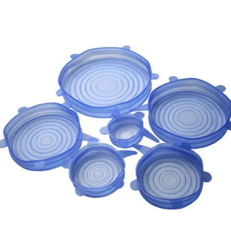 6PCS/Set Universal Silicone Suction Lid-bowl Pan Cooking Pot Lid-Silicone Stretch Fruit Cover Lid Stopper LX6506