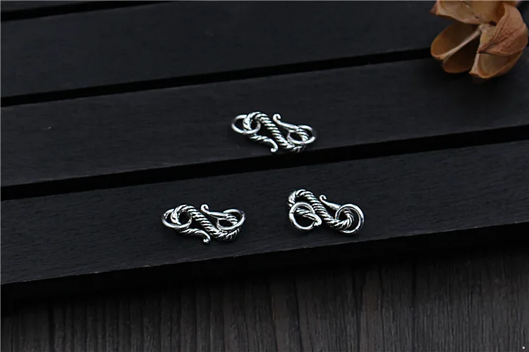 100% 925 Sterling Silver S Clasp Hooks With Rings Bracelets Necklace Craft Connector Clasps Charms DIY Jewelry Making Findings