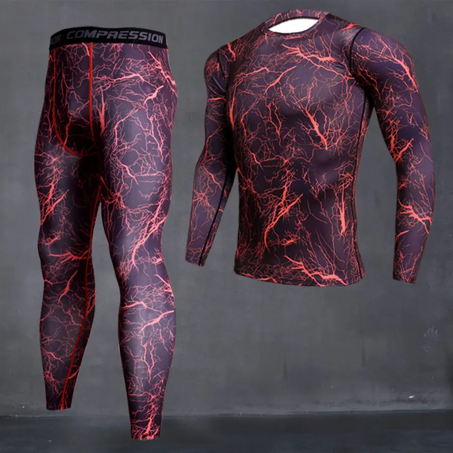 Men\'s Camouflage Thermal Underwear Set Long Johns Winter Thermal Underwear Base Layer Men Sports Compression Long Sleeve Shirts