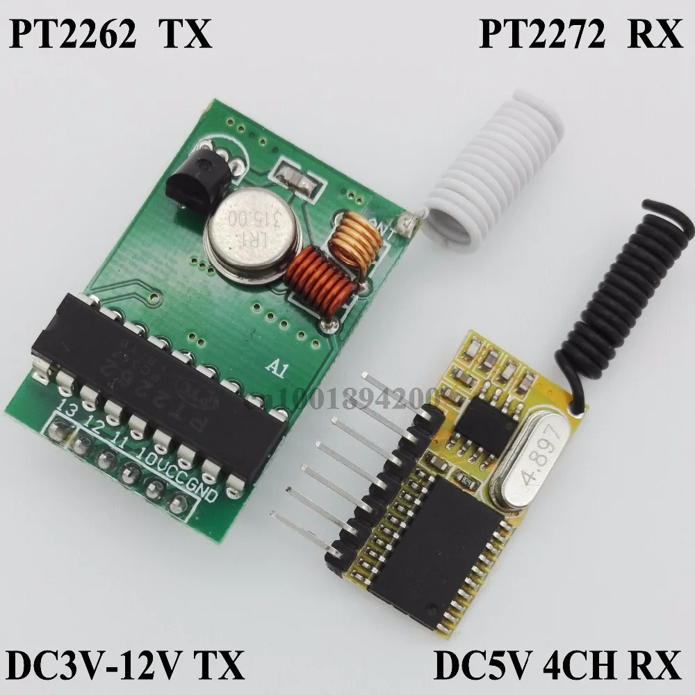 

DC9V 4CH Transmitter PCB DC5V 4CH Decoding Receiver Module High Level TTL 315MHZ Superheterodyne 3ma Low Standby Current