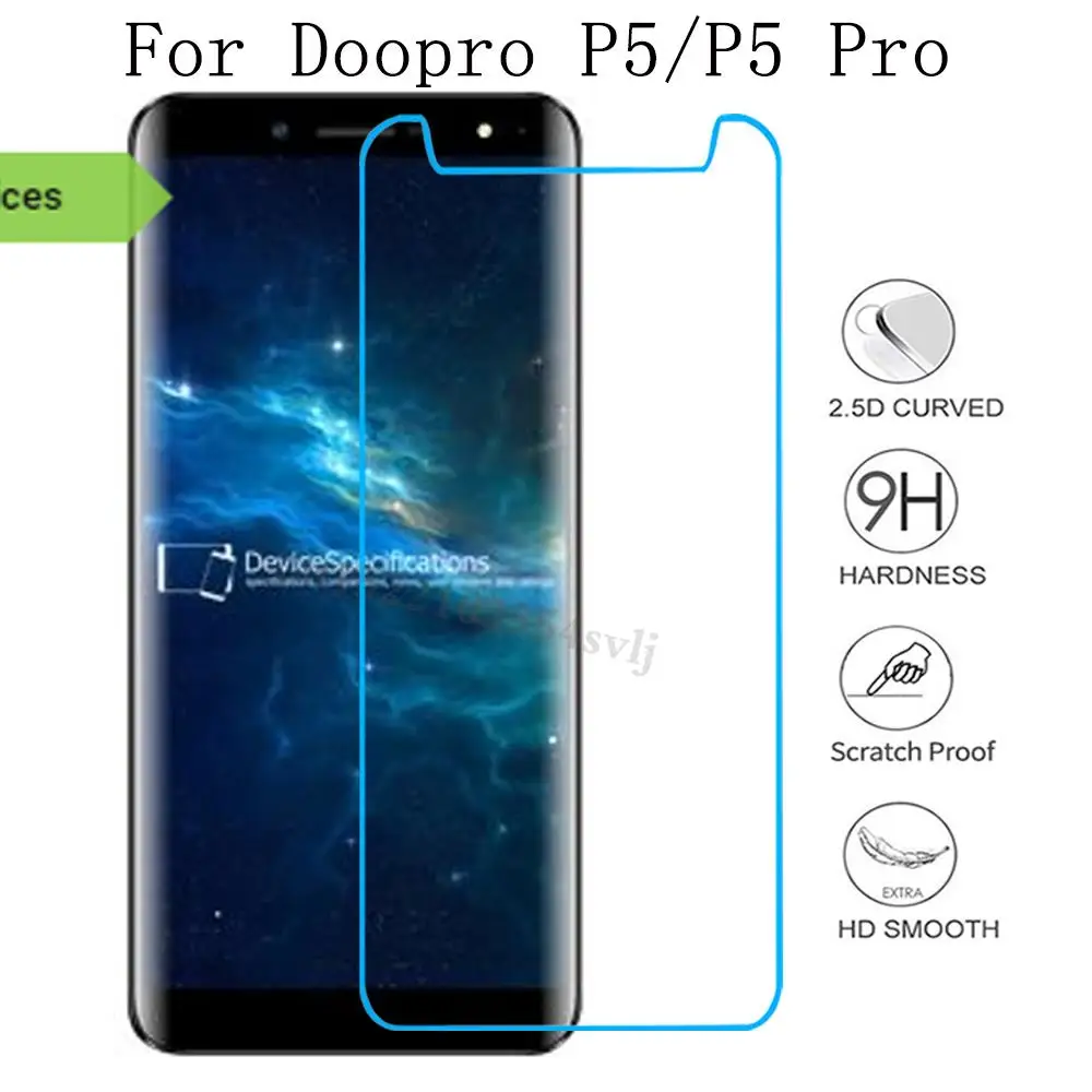 2.5D 0.26mm Ultra Thin Tempered Glass For Doopro P5/P5 Pro Toughened Screen Protector Film Protective Screen Case Universal