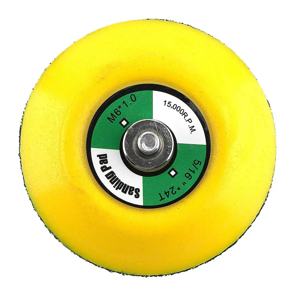 3 Inch Yellow Professional 15000RPM Double-acting Random Orbital Sanding Pad with Hairy Surface for Polishing and Sanding