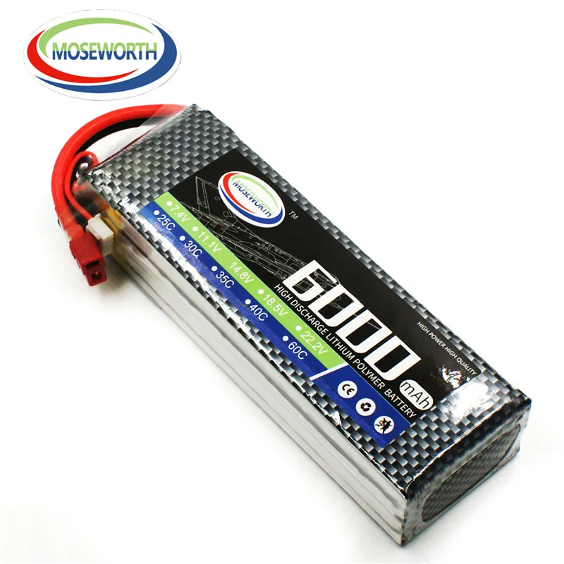 

3S 4S 6S 11.1v 14.8V 22.2v 6000mAh 60C MOSWORTH Batteries Toy LiPo For RC Helicopter Drone Airplane Quadcopter Car Boat Truck