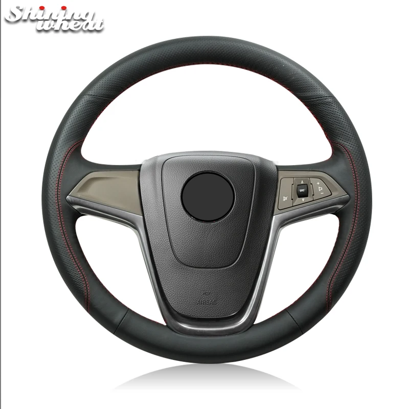 

Shining wheat Black Genuine Leather Car Steering Wheel Cover for Buick Excelle XT GT Encore Opel Mokka