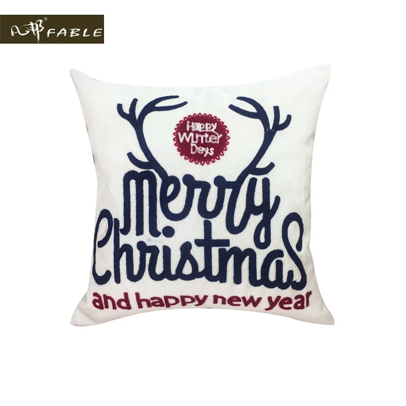 New Year pillowcase Santa Claus pillowcase embroidered decorative pillows snow pillow cover gift yastik kilifi