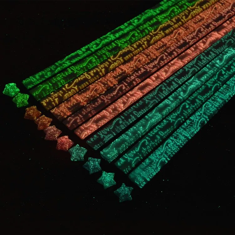 600pcs/lot Luminous Handcraft Origami Lucky Star Paper Strip Folding Glow In The Dark Wedding Party Decor DIY Gift