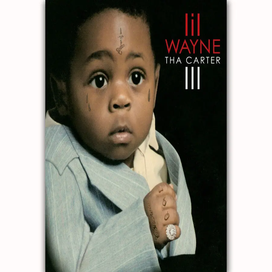 Hot Lil Wayne Hip Hop Rap เพลง-ผ้าไหมศิลปะโปสเตอร์สติกเกอร์ตกแต่งของขวัญ