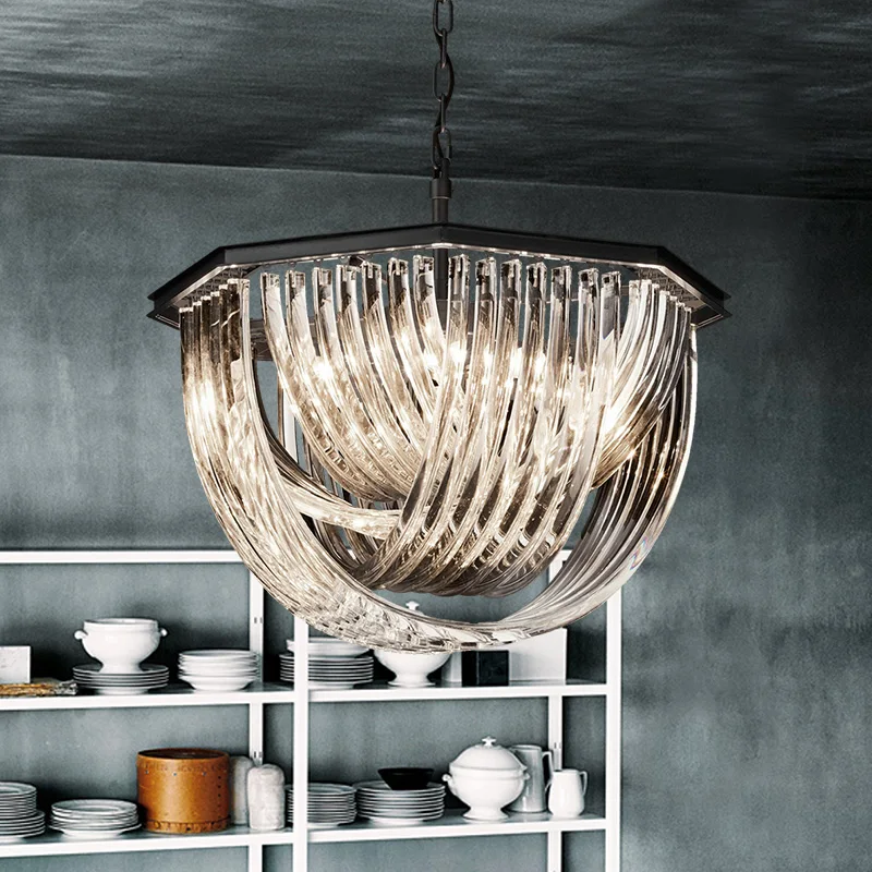 American Black Metal E14 LED Pendant Lights Retro