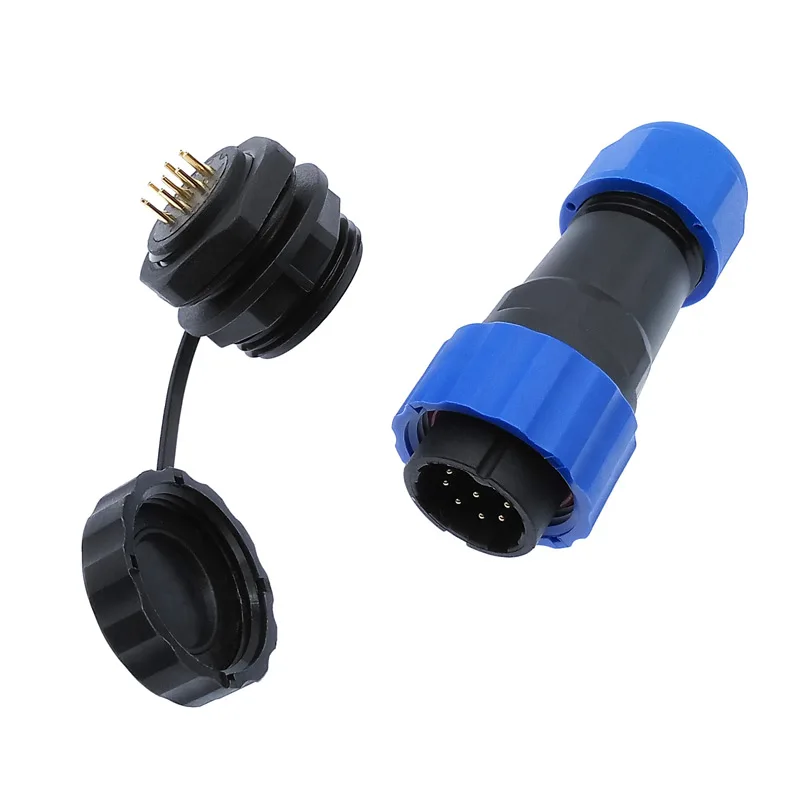 SP20 Straight waterproof connector 2 pin 3/4/5/6/7/8/9/10/12/14Pin IP68 Industrial cable connector