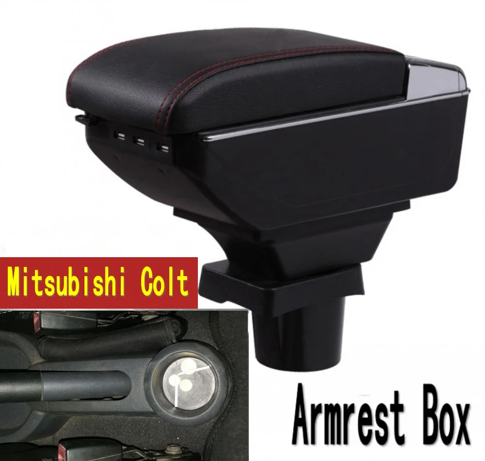 

For mitsubishi colt armrest box USB Charging heighten Double layer central Store content cup holder ashtray accessories