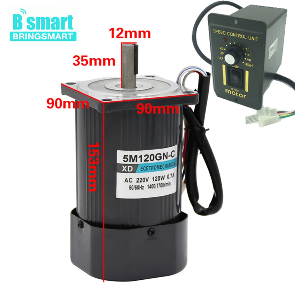 220v Single Phase Motor, Speed Controllers For Electric Motors 220V CW/CCW,120W 1400rpm/2800rpm Adjust Speed High Speed AC Motor