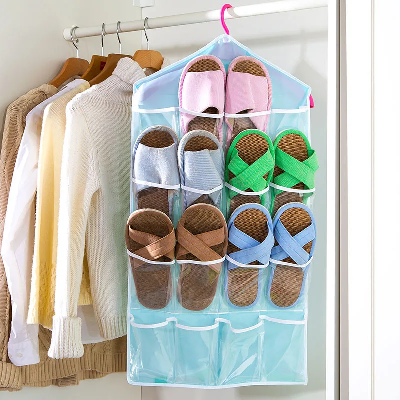 Multi pocket transparent underwear toy hanging organizers storage bags papelaria porta maquiagem organizadores armario