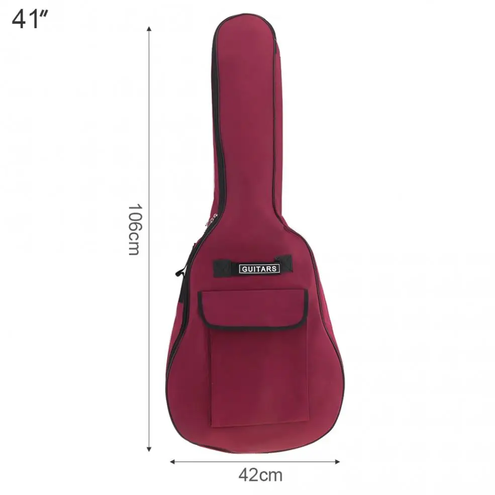 40/41 Inch Oxford Fabric Guitar Case Gig Bag Double Straps Padded 5mm Cotton Soft Waterproof Backpack Carry Case Cover