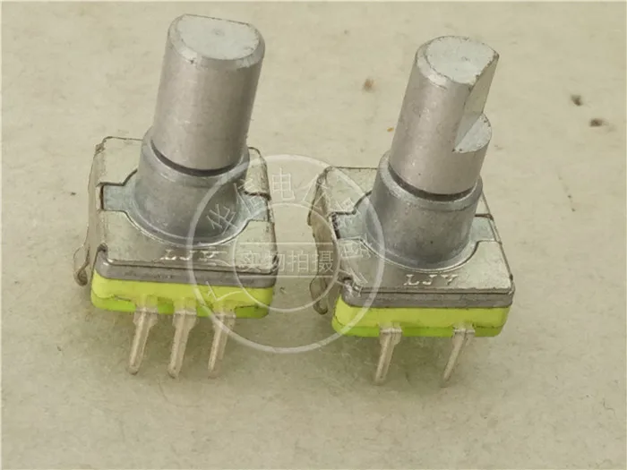 4pcs for LJV EC11 encoder car audio potentiometer with stepping 30 points with push switch handle length 13MMF