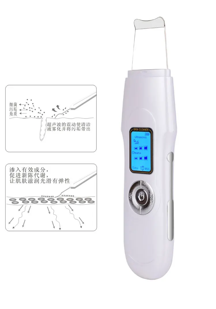 Portable Facial Skin cleaner Face care tool Anti-aging LCD Digital Dead Skin Removal Acne whitening nice gift cs-306