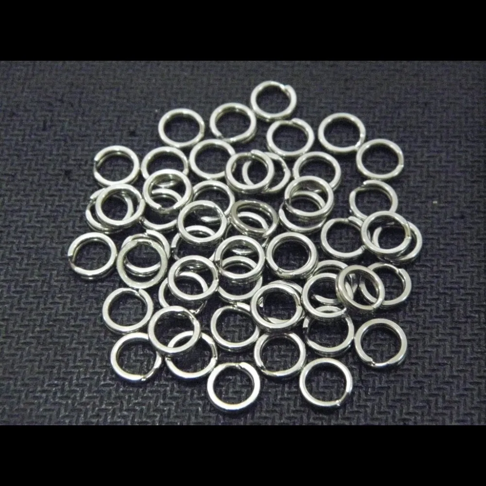 6mm 8mm 50 pcs Stainless Split Rings for Lures Crankbait Hard Bait 50 per Pack Good For Saltwater 10KG/18KG Test UPRB