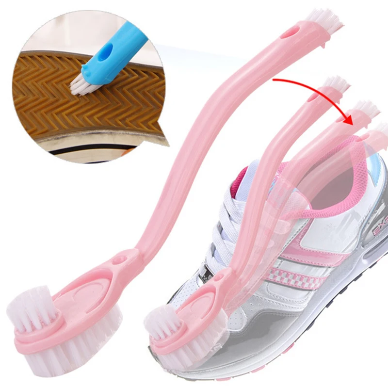 Double Shoes Brush Long Handle Cleaner Brush Washing Toilet Lavabo Pot Dishes Home Cleaning tools Sneakers Shoe Cleaning Brush