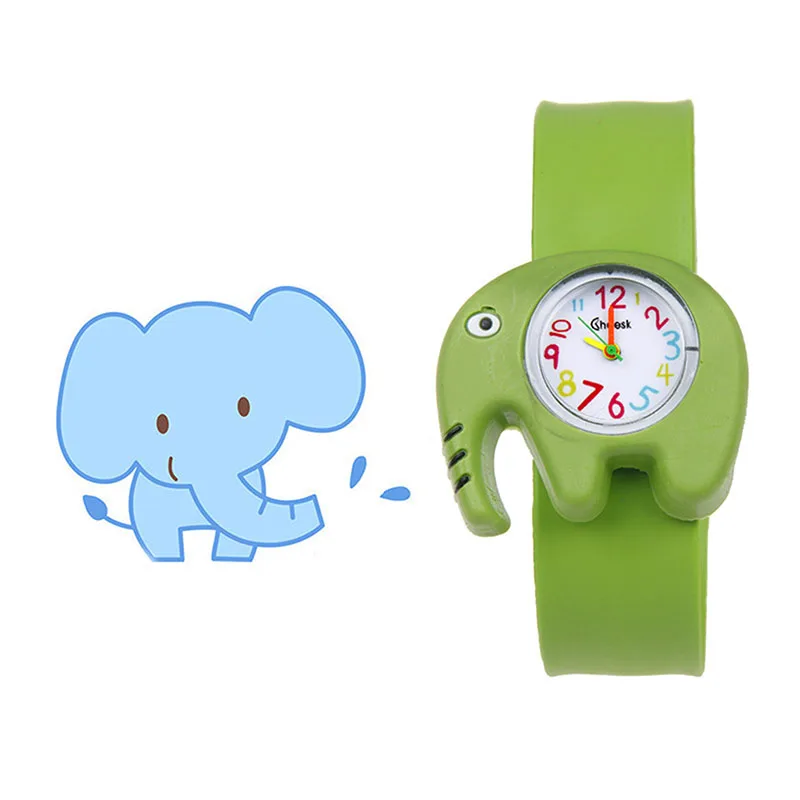 1 Pcs Tier/Pflanze Form Kinder Uhren Kinder Handgelenk Quarzuhr Silikon Strap Nette 3D Cartoon Stil Mode Geburtstag geschenk