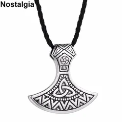 Nostalgia Slavic Perun Axe With Trinity Symbol Wicca Amulet Viking Pendant Vintage Necklace Mens Jewellery