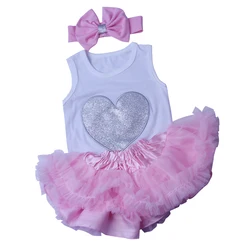KEIUMI 22-23 Inch Baby Girl Dress New Summer For Reborn Dolls 55 cm Fashion Headband Shirt and Bubble Skirt For Baby Clothes