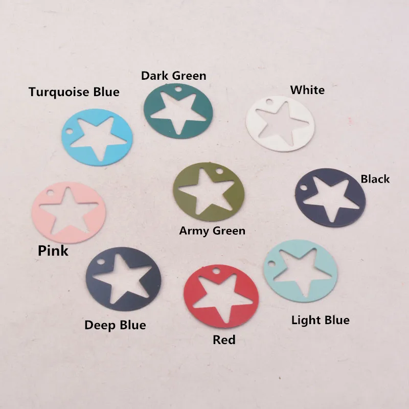 50 Stück AC9915 18mm runde Sternanhänger Verbinder für DIY-Ohrringe und Anhänger – Detail 3
