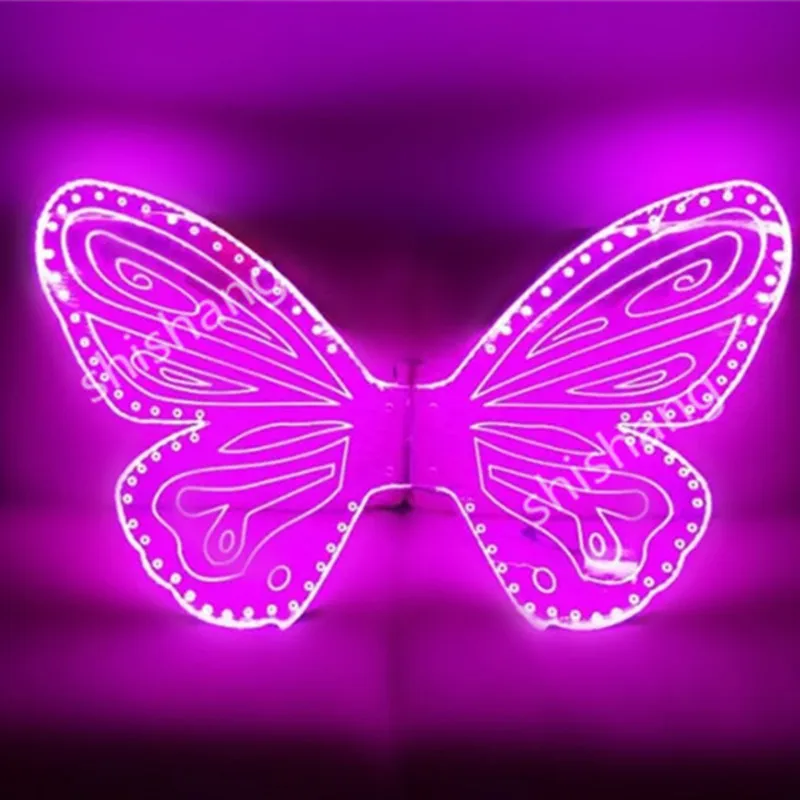 CY08 Colorful LED light illuminated glowing costumes luminous butterfly wings ballroom bellydance party event dj disco dresses