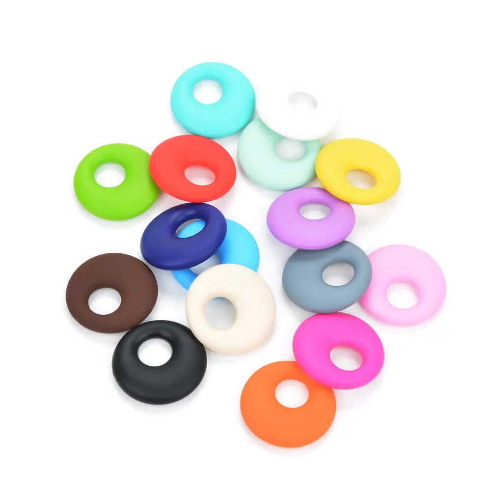 Silicone Ring Pendant BPA Free DIY Baby Teether 1pc Teething Necklace Food Grade Silicone Baby Teething Toys For Pacifier