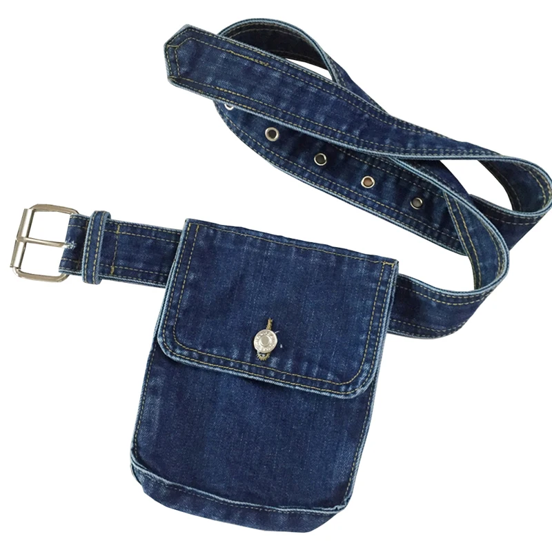 2020 Fashion Women\'s Denim Waist Belt With Bag Wide Waist Pack Bags Waistband for Woman Clothes Dress Accessories