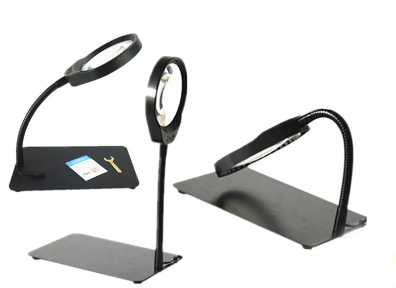 10X 3X 5X 8X 36 قطعة LED مصابيح سطح المكتب مضيئة القراءة Dest حامل طوي المكبر إصلاح لمبة مكتب الجدول عدسة مكبرة