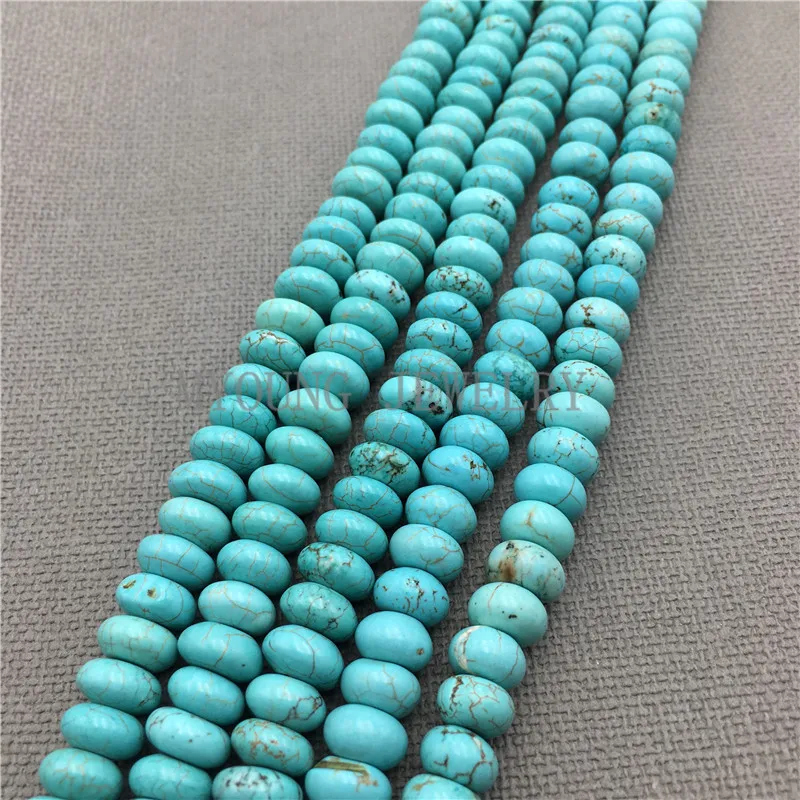 Blue Turquoises abacus Beads ,Natural Stone Beads For DIY Jewelry Making, 5strands/lot MY0154