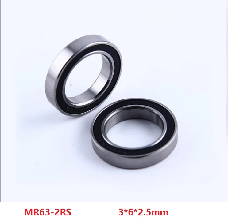 

50/100/500pcs MR63-2RS MR63RS MR63 RS 2RS 3x6x2.5mm Miniature Mini Deep Groove Ball Bearing 3*6*2.5mm 673-2RS