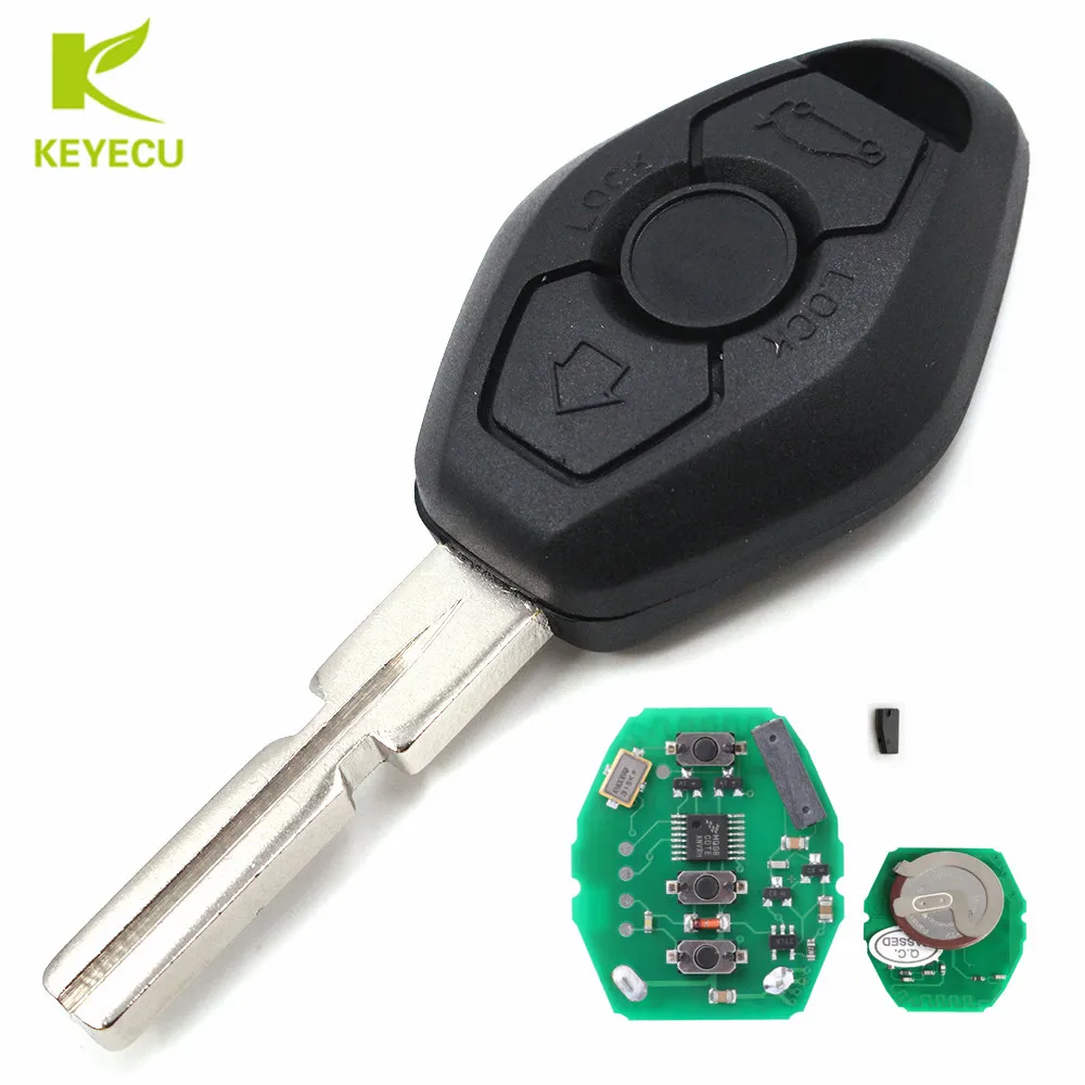 

KEYECU 3 Button EWS Rechargeable ML2020 Remote Key Fob 315MHZ/433.92MHz ID44 for BMW 3 5 X series HU58