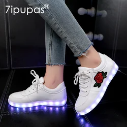 RayZing EUR30-44 Basket LED Chaussures Casual Lovers Femme Enfants Baskets Shoous Sneakers Chine style Rose Fleur led baskets