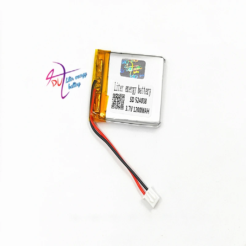 XHR-2P 2.54 1200mAh 524038  504040 40*40*5.2mm 3.7V lithium polymer battery  point reading machine